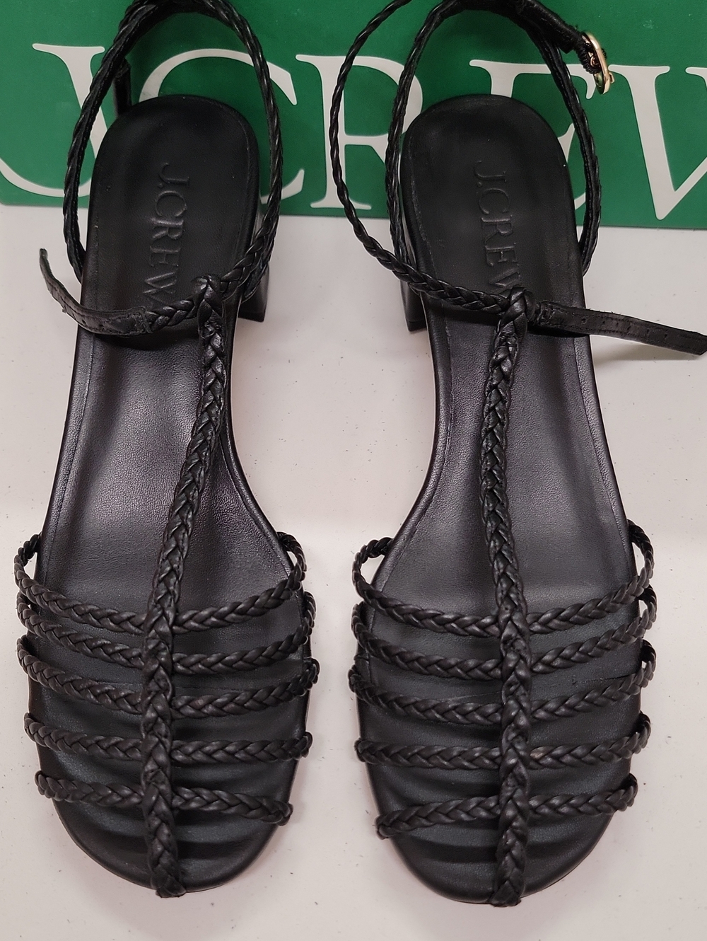 J.Crew Braided Leather T‑Strap Mid Heels - Picture 8 of 8